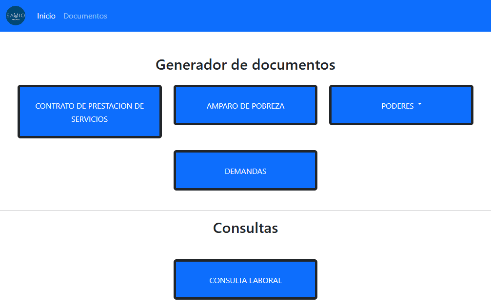 Panel del generador de documentos